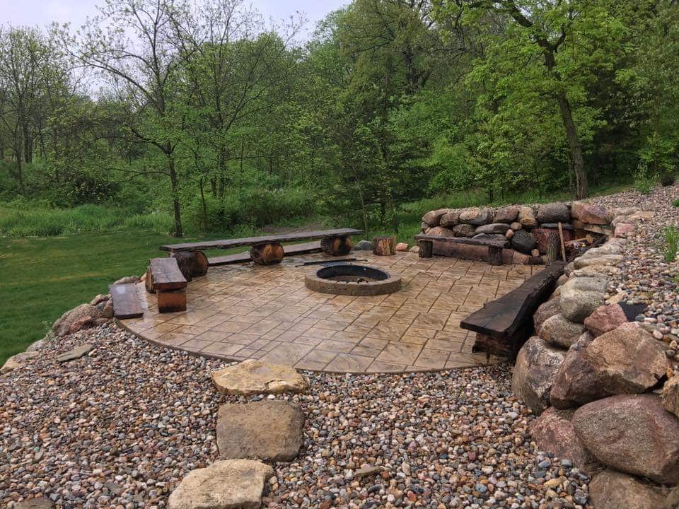 Stamped concrete patio Des Moines