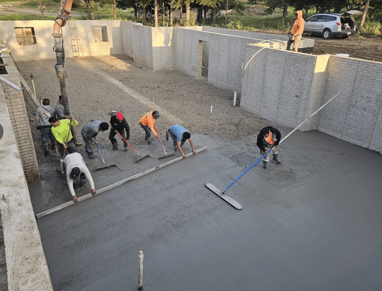 New construction foundation pour central Iowa