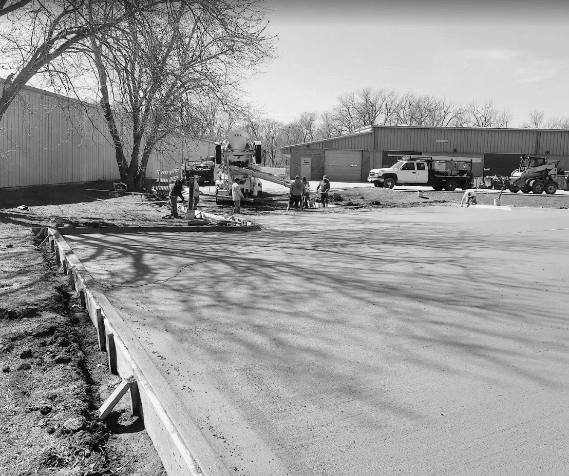 Concrete parking lot installation Des Moines Iowa